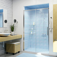 Wasserkraft Dinkel Душевая дверь 130х200h, профиль хром, стекло прозрачное 58R30