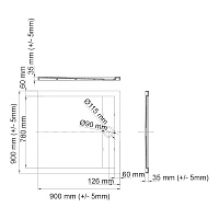 Wasserkraft Mindel Душевой поддон 90х90х4h 85T03