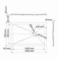 Wasserkraft Aller Душевой поддон 120х80х3,5h см, цвет: слоновая кость 10T06