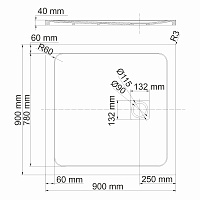 Wasserkraft Neime Душевой поддон 90х90х4h см. 19T03