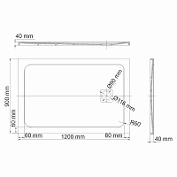 Wasserkraft Neime Душевой поддон 120х90х4h 19T07