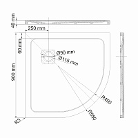 Wasserkraft Rhin Душевой поддон 90х90х4h 44T01