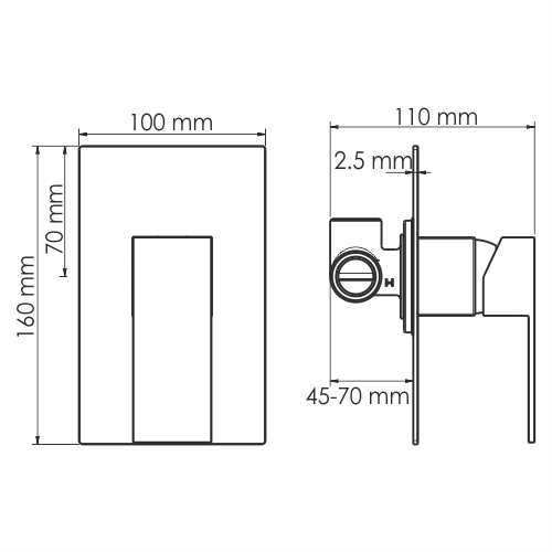 Wasserkraft Abens Смеситель для душа однорычажный, цвет: черный матовый 2051