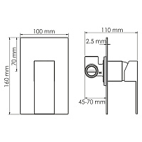 Wasserkraft Abens Смеситель для душа однорычажный, цвет: черный матовый 2051