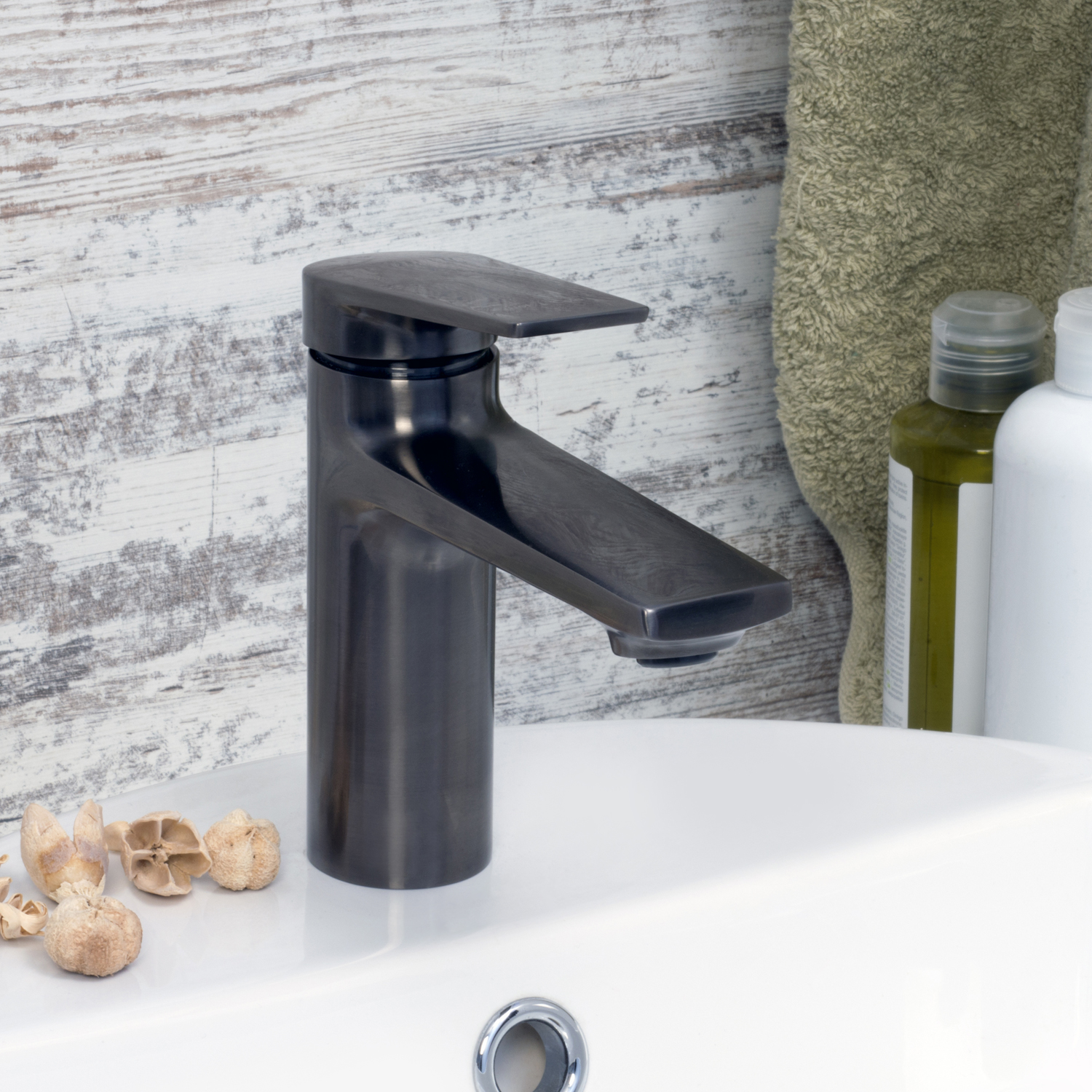 Wasserkraft Wiese Смеситель для умывальника однорычажный, цвет: оружейная сталь 8403