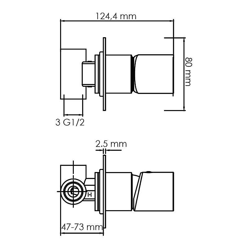 Wasserkraft Elbe Смеситель для душа, цвет: черный матовый 7452