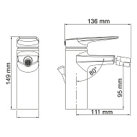 Wasserkraft Lopau Смеситель для биде однорычажный, цвет: хром 3206
