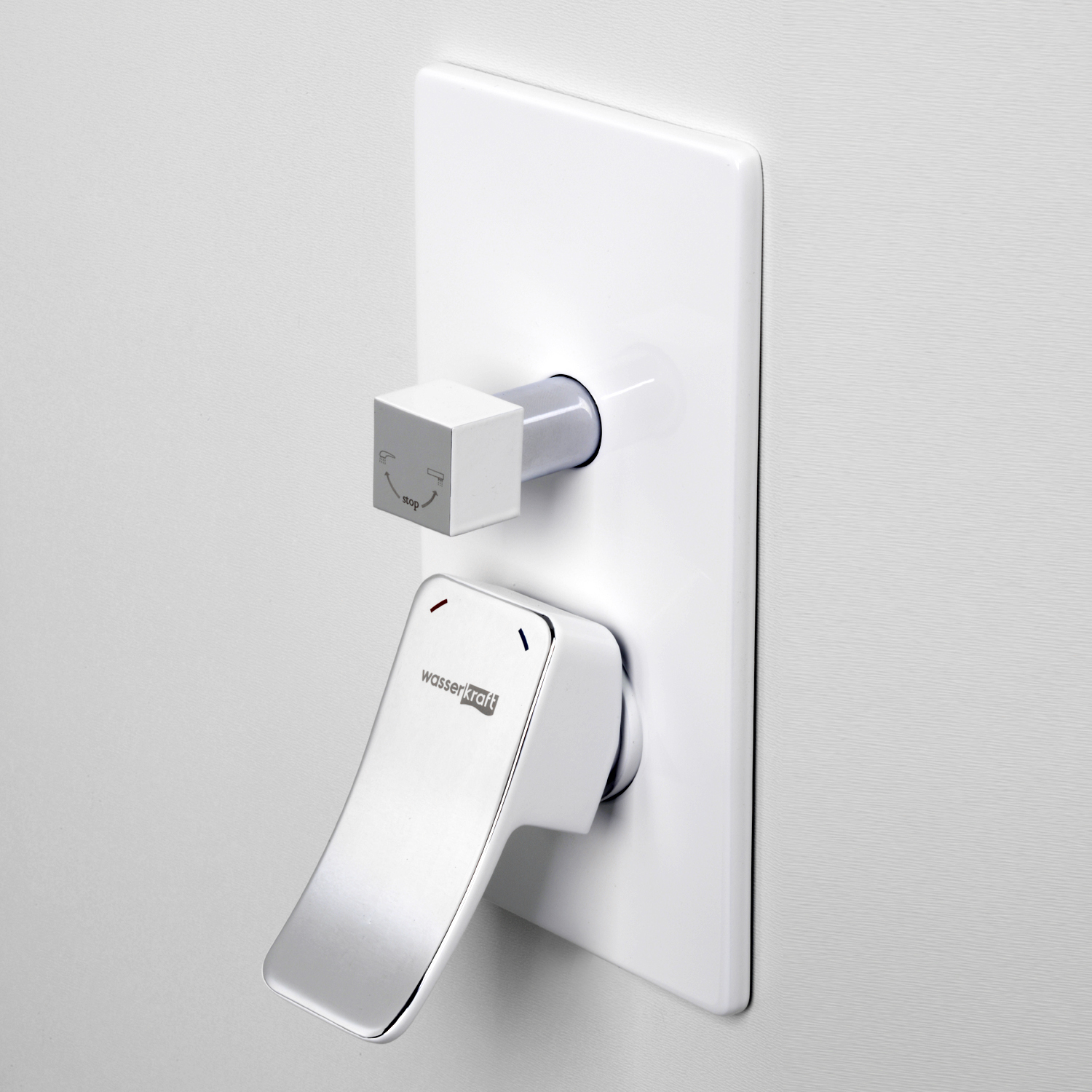 Wasserkraft Aller Смеситель для ванны и душа однорычажный, цвет: белый/хром 10641W