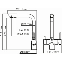 Wasserkraft Смеситель для кухни под фильтр однорычажный, цвет: хром A8317