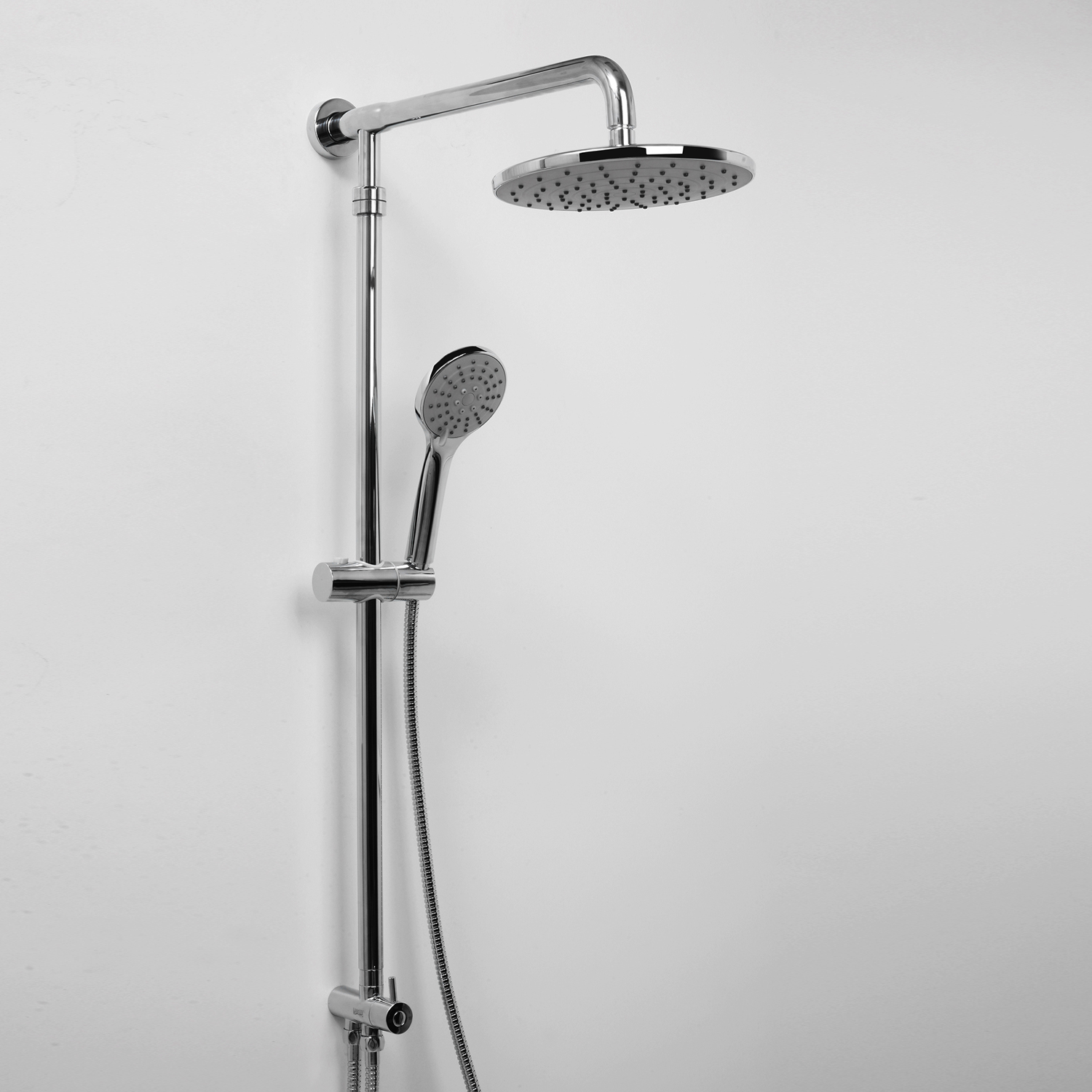 Wasserkraft Душевая стойка: смеситель, ручной душ 3 вида струи, шланг, верхний душ, цвет: хром A066