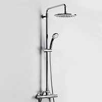 Wasserkraft Душевая стойка: термостат, ручной душ 3 вида струи, шланг, верхний душ, цвет: хром A13302