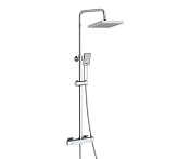 Wasserkraft Душевая стойка: термостат, ручной душ 3 вида струи, шланг, верхний душ, цвет: хром A15502