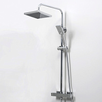 Wasserkraft Душевая стойка: термостат, ручной душ 3 вида струи, шланг, верхний душ, цвет: хром A15502