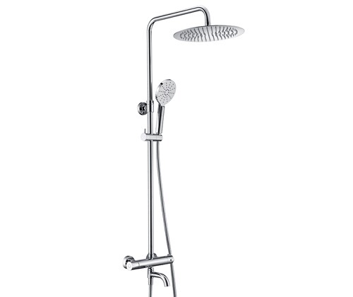Wasserkraft Душевая стойка: термостат, ручной душ 3 вида струи, шланг, верхний душ, цвет: хром A18801