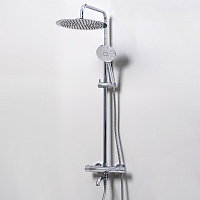 Wasserkraft Душевая стойка: термостат, ручной душ 3 вида струи, шланг, верхний душ, цвет: хром A18801