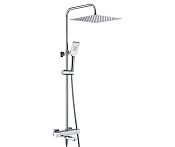 Wasserkraft Душевая стойка: термостат, ручной душ 3 вида струи, шланг, верхний душ, цвет: хром A19901
