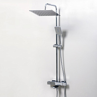 Wasserkraft Душевая стойка: термостат, ручной душ 3 вида струи, шланг, верхний душ, цвет: хром A19901