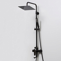 Wasserkraft Glan Душевая стойка: смеситель, ручной душ 1 вид струи, верхний душ, цвет: черный A16701