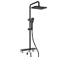 Wasserkraft Душевая стойка: термостат, ручной душ 3 вида струи, шланг, верхний душ, цвет: черный A11401