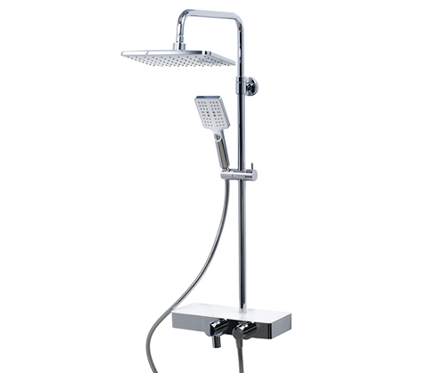 Wasserkraft Душевая стойка: термостат, ручной душ 3 вида струи, шланг, верхний душ, цвет: хром A11301