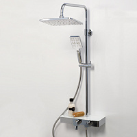 Wasserkraft Душевая стойка: термостат, ручной душ 3 вида струи, шланг, верхний душ, цвет: хром A11301