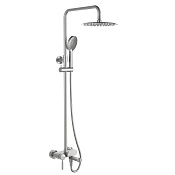 Wasserkraft Душевая стойка: смеситель, ручной душ 3 вида струи, шланг, верхний душ, цвет: никель A14201