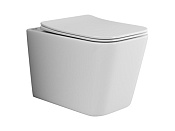 Ceramicanova Cubic Унитаз подвесной 36х53 см, безободковый с крышкой, цвет: белый глянцевый CN1806