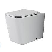 Ceramicanova Cubic Унитаз приставной 34,5х52 см, безободковый с крышкой, цвет: белый глянцевый CN1809