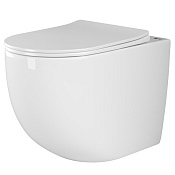 Ceramicanova Mia Унитаз приставной 36х56 см, безободковый с крышкой, цвет: белый глянцевый CN1810