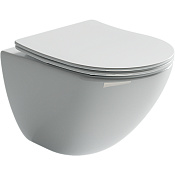 Ceramicanova Mono Унитаз подвесной 35х50 см, безободковый с крышкой, цвет: белый глянцевый CN1905
