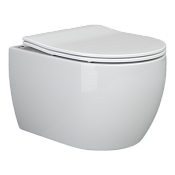Ceramicanova Play Унитаз подвесной 37х49 см, безободковый с крышкой, цвет: белый глянцевый CN3001