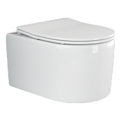 Ceramicanova Moments Унитаз подвесной 37х49 см, безободковый с крышкой, цвет: белый глянцевый CN3003