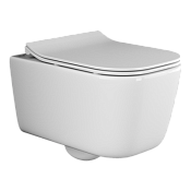 Ceramicanova New day Унитаз подвесной 35х51 см, безободковый с крышкой, цвет: белый глянцевый CN3005