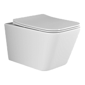 Ceramicanova Metric Унитаз подвесной 34,5х51 см, безободковый с крышкой, цвет: белый глянцевый CN3007