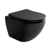 Ceramicanova Metropol Унитаз подвесной 37х49 см, безободковый с крышкой, цвет: черный матовый CN4002MB