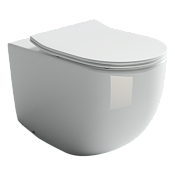 Ceramicanova Metropol Унитаз приставной 36х57 см, безободковый с крышкой, цвет: белый глянцевый CN4004