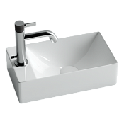 Ceramicanova Element Раковина подвесная 37,5х21,5 см, без перелива, смес. слева, цвет: белый глянц. CN5008