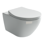 Ceramicanova Pearl Унитаз подвесной 38х53 см, безободковый с крышкой, цвет: белый глянцевый CN8001