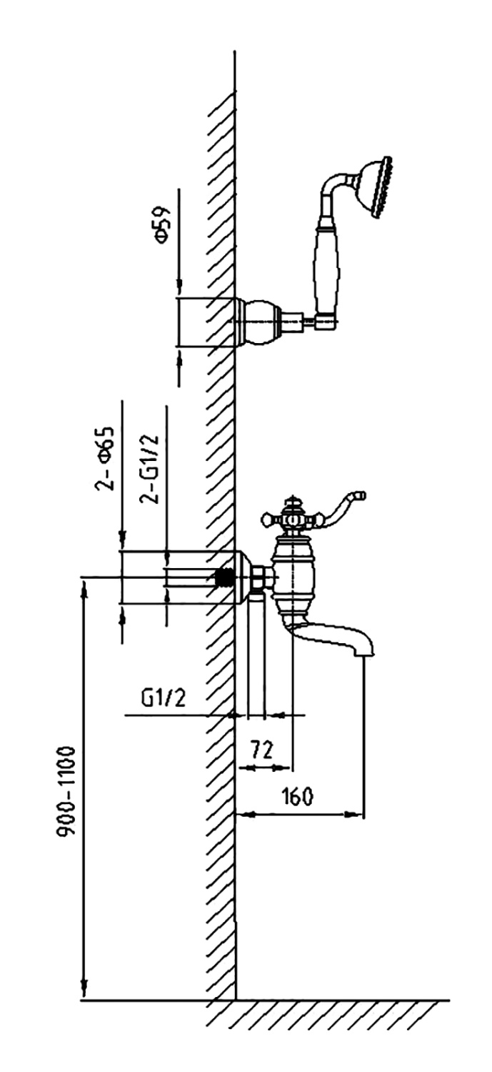 Timo Lina Смеситель для ванны однорычажный, цвет хром 7034/00Y