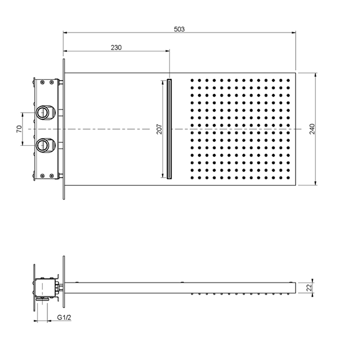 Bongio Tattoo Настенная душевая головка 00889TTLU13