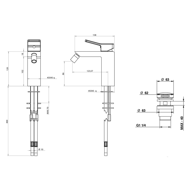 Bongio Reef Смеситель для биде, цвет хром 53522CRPR