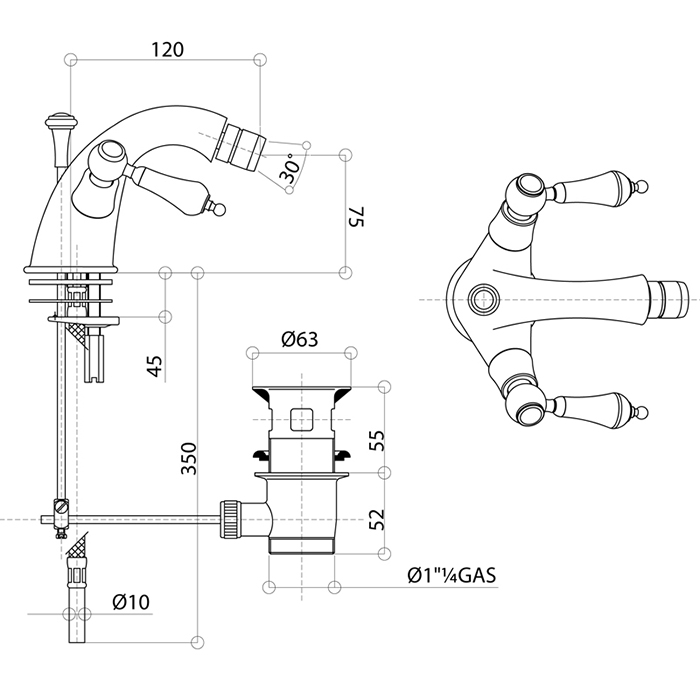 Bongio Capri Смеситель для биде, цвет хром 17522CR00