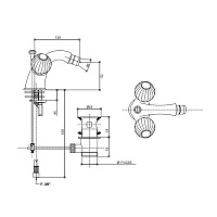 Bongio Rivoli Смеситель для биде, цвет золото/хрусталь 05522OR00