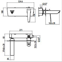 Gattoni Boomerang Смеситель для раковины встраиваемый, цвет хром 4535/45С0cr
