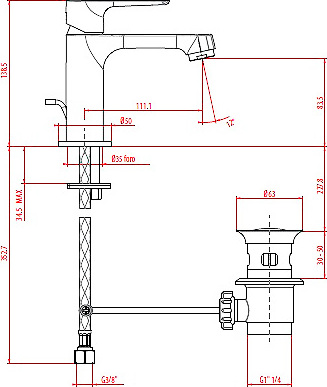 Gattoni H2Omix3000 Смеситель для раковины, цвет: хром 3041/30C0cr