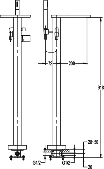Смеситель Cezares Cascado F VDP 01 напольный CASCADO-F-VDP-01