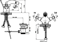Смеситель Cezares Retro C BS1 03 для биде RETRO-C-BS1-03