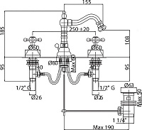 Смеситель Cezares Golf BBS2 01 для биде GOLF-BBS2-01