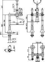 Cezares First Смеситель для ванны, напольный, цвет: хром \ ручки белые FIRST-VDP-01-Bi