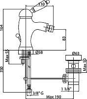 Смеситель Cezares Elite BSM1 03/24 M для биде ELITE-BSM1-03/24-M